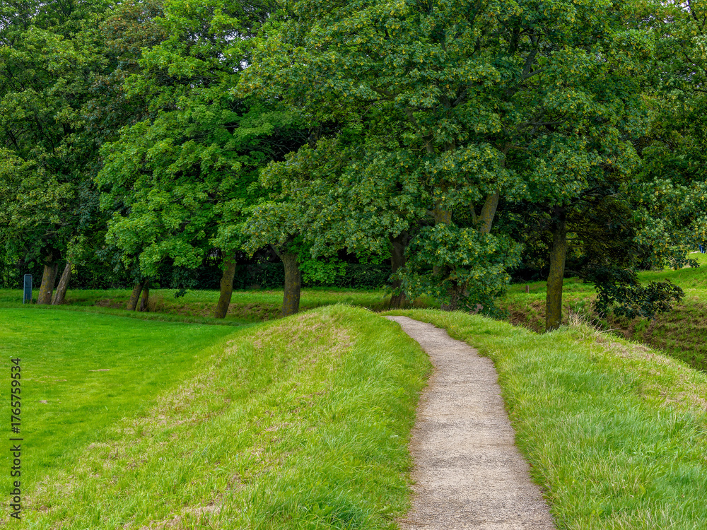 Fototapeta premium Scenic walking path through greenery in Fredericia