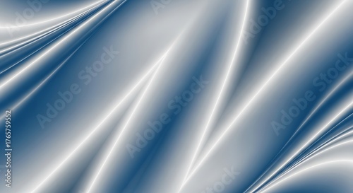 Abstract Blue Metallic Fluid Pattern with Light Streaks for Modern Design
