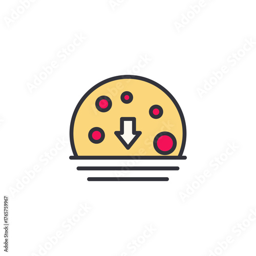 A gauge-like icon showing colorful indicators for temperature or humidity measurement, representing atmospheric readings, climate monitoring, and environmental tracking.