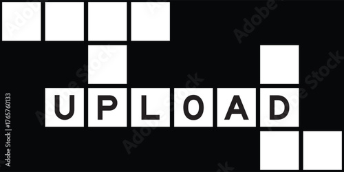 Alphabet letter in word upload on crossword puzzle background
