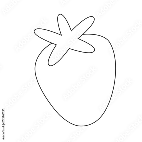 Simple strawberry lineart vector — minimalist fruit outline for coloring books, educational projects, and healthy designs.
