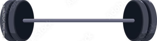 Barbell with weights representing strength training, bodybuilding, and gym workouts
