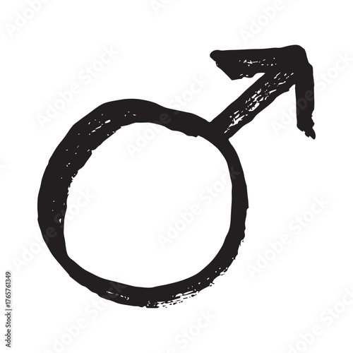 Hand drawn male gender identity sign Symbol used to represent sex and gender