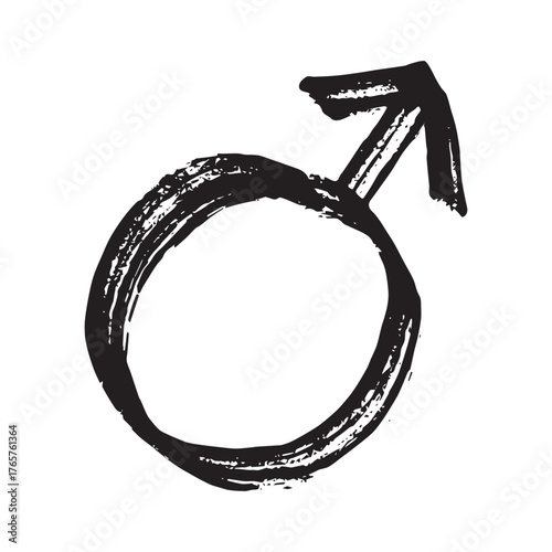 Hand drawn male gender identity sign Symbol used to represent sex and gender