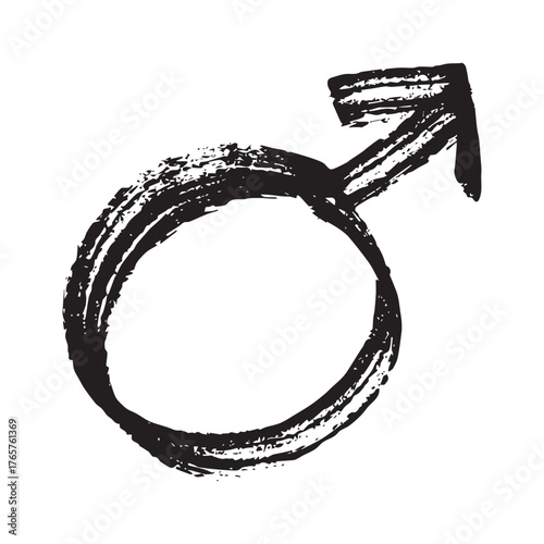 Hand drawn male gender identity sign Symbol used to represent sex and gender