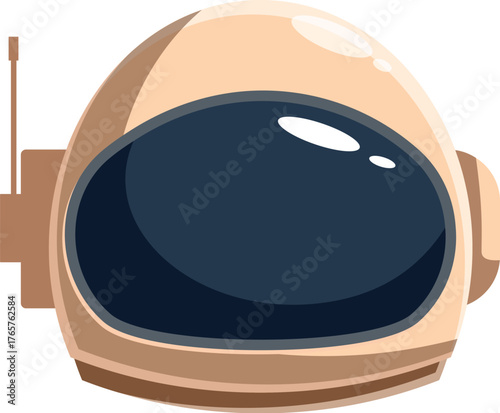 Modern astronaut helmet ensuring safety and communication in the challenging environment of space exploration