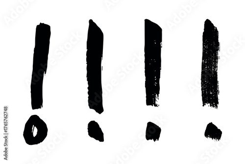 Set of hand drawn exclamation mark clipart Single element for design