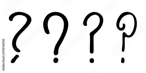 Set of hand drawn question mark clipart Single element for design