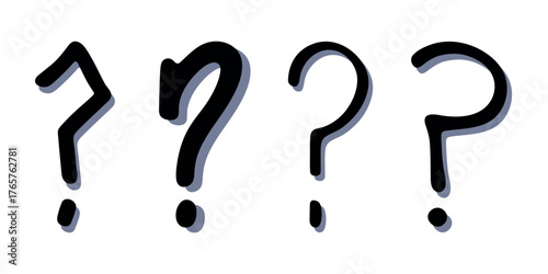 Set of hand drawn question mark clipart Single element for design