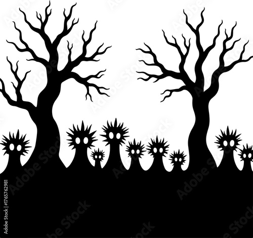 Crowned Shadows in the Haunted Grove”