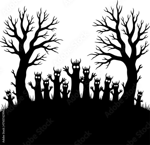 Crowned Shadows in the Haunted Grove”