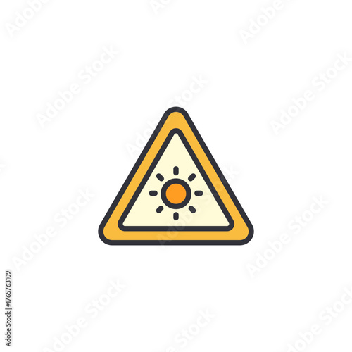 Warning icon inside a yellow triangle showing wave patterns representing dangerous water conditions, flood alerts, or marine hazard notifications.