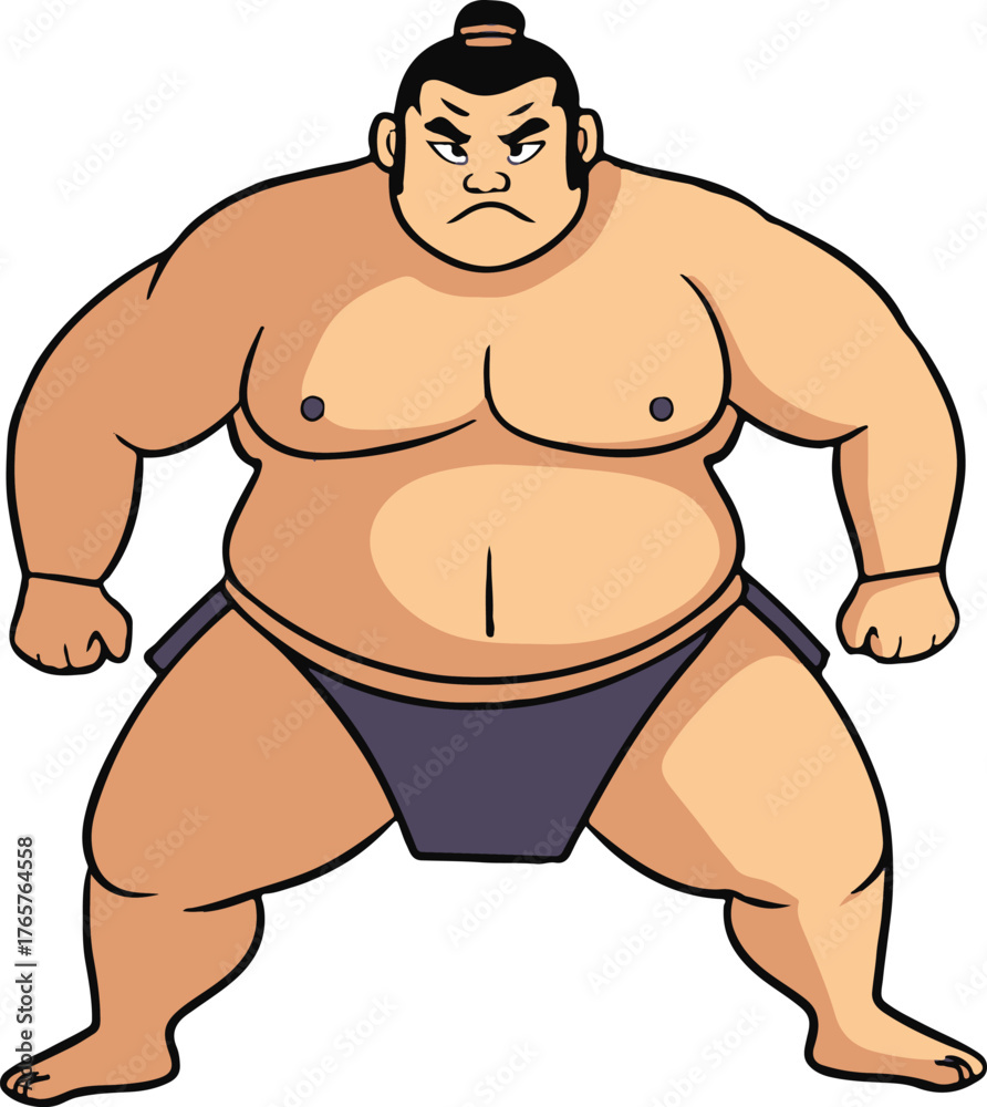 Fototapeta premium Sumo Wrestler Vector on Transparent Background