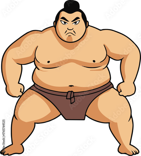 Sumo Wrestler Vector on Transparent Background