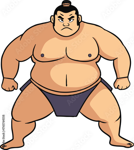 Sumo Wrestler Vector on Transparent Background