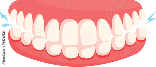 Human jaw chattering teeth from cold weather, showing dental problem and needing urgent visit to dentist