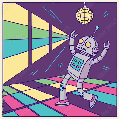 Robot dancing at disco