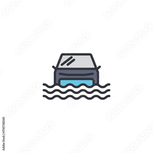 Small boat traveling on water symbolizing marine conditions, calm seas, nautical weather, sea travel, or ocean monitoring illustrations.
