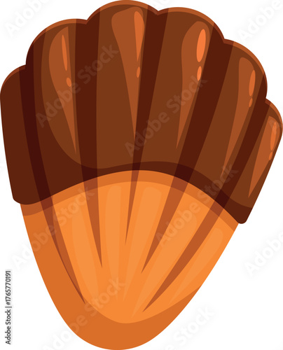 Freshly baked madeleine cake dipped in chocolate, perfect for breakfast or an afternoon snack