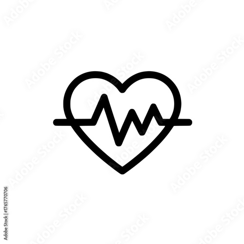 The heartbeat or heart beat pulse icon is designed for use in medical apps and websites as a flat icon