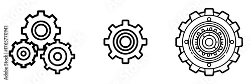 The icon represents modern settings with a cog gear element and a cogwheel mechanism symbol