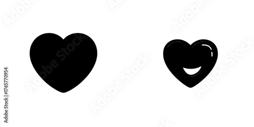 The red heart emoji is depicted as a modern icon in isolation, with emoticons representing a modern and simple symbol
