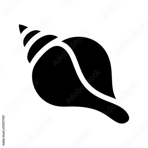 conch shell icon Silhouette vector style on white background