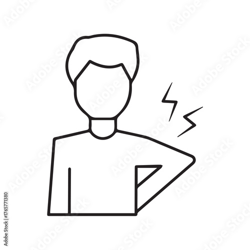 Back ache body broken vector icon