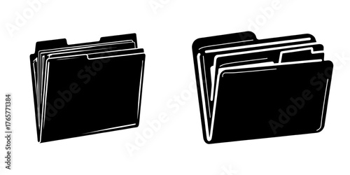 A modern object, the retro computer folder features flat line colors and is isolated on a white background as a simple outline cartoon spot illustration for web design, reminiscent of vaporwave and