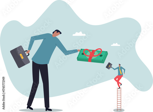 Paying extra bonus money to employee, special gift more salary or premium payment for high performance worker.about a man and his life.