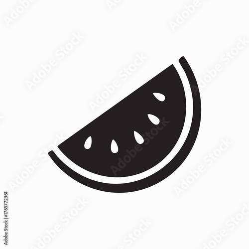 Watermelon slice isolated on white background illustration