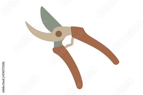 Professional garden pruner tool with brown handles and metal blades for cutting branches