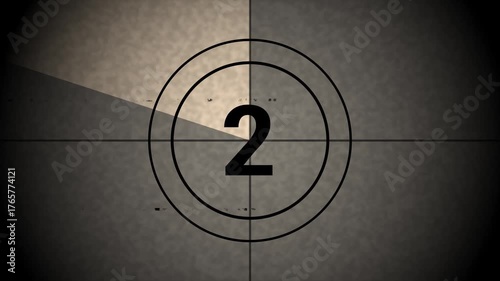 Classic film countdown timer 5 sec with switch on/off effect, ideal for cinematic intros, retro movies, and video editing projects.