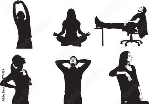 Dance silhouette vector, expressive dancer poses, ballet, hip-hop, modern choreography, black icons, abstract movement, white background, performance art illustration, graceful style