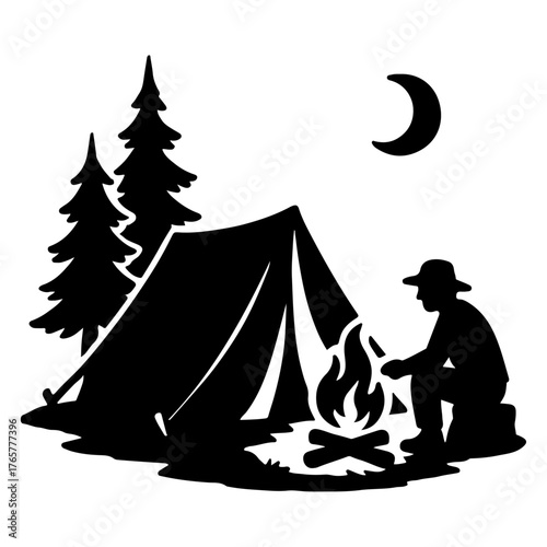 Camping Silhouette Vector