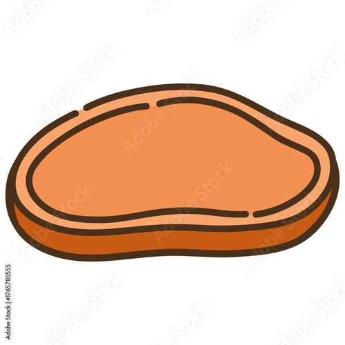 Cartoon Illustration of a Pork Cutlet