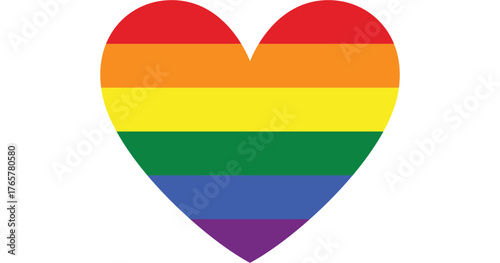 rainbow heart flag isolated lgbt