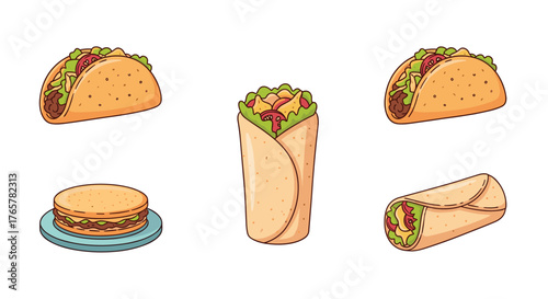 Vibrant tacos, tempting wraps, and tasty sandwiches that bring joy to every bite, perfect for foodies