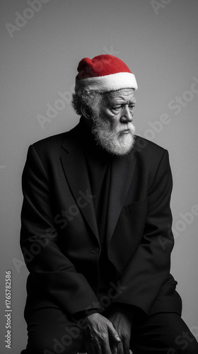 Conceptual studio portrait featuring minimal fashion in soft black and gray tones, with controlled light emphasizing emotion and delicate silhouette detail in an abstract atmosphere