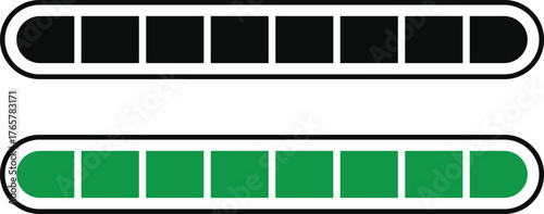 Loading icon set. infographic icon. downloading bar. loader or preloader. load or Upload. Retro Progress Bars. Download progress
