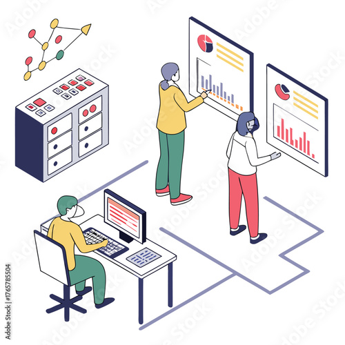 data-analysis-set--collection-of-characters-using-.eps