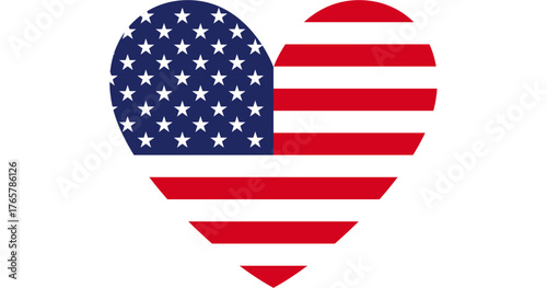us american national flag heart