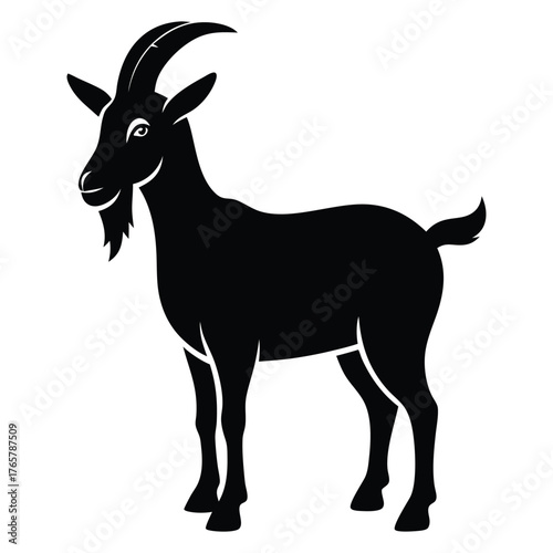 vector silhouette of a goat