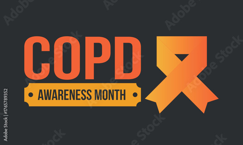 COPD Awareness Month in November. Chronic Obstructive Pulmonary Disease. Celebrated annual in United States. Medical health care and awareness design. Poster, card, banner and background. Vector