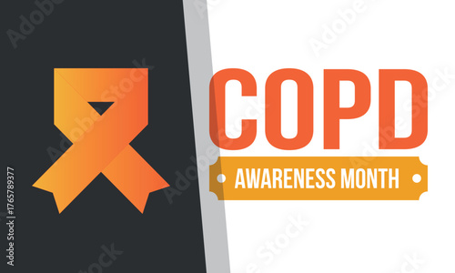 COPD Awareness Month in November. Chronic Obstructive Pulmonary Disease. Celebrated annual in United States. Medical health care and awareness design. Poster, card, banner and background. Vector