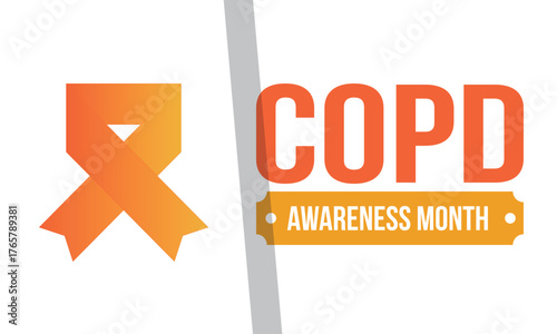 COPD Awareness Month in November. Chronic Obstructive Pulmonary Disease. Celebrated annual in United States. Medical health care and awareness design. Poster, card, banner and background. Vector