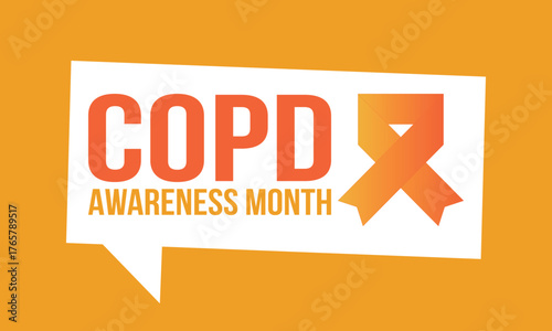 COPD Awareness Month in November. Chronic Obstructive Pulmonary Disease. Celebrated annual in United States. Medical health care and awareness design. Poster, card, banner and background. Vector