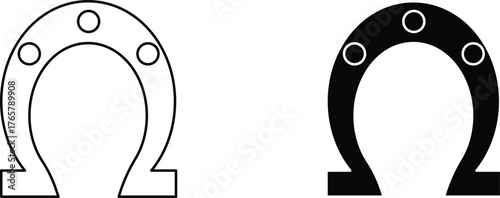 horse shoe  icon vector graphic illustration  with white background flat hand made icon fill icon .