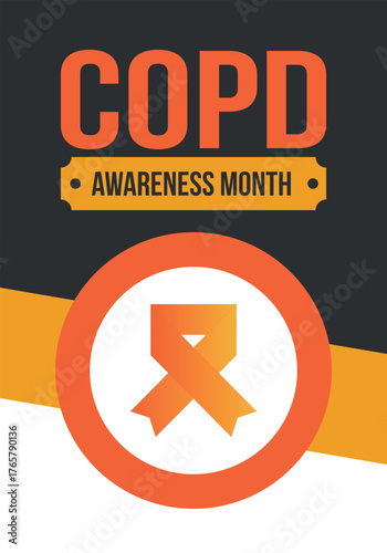 COPD Awareness Month in November. Chronic Obstructive Pulmonary Disease. Celebrated annual in United States. Medical health care and awareness design. Poster, card, banner and background. Vector