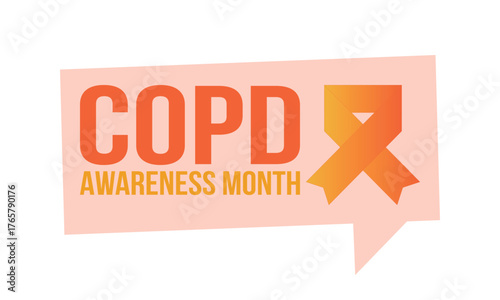 COPD Awareness Month in November. Chronic Obstructive Pulmonary Disease. Celebrated annual in United States. Medical health care and awareness design. Poster, card, banner and background. Vector